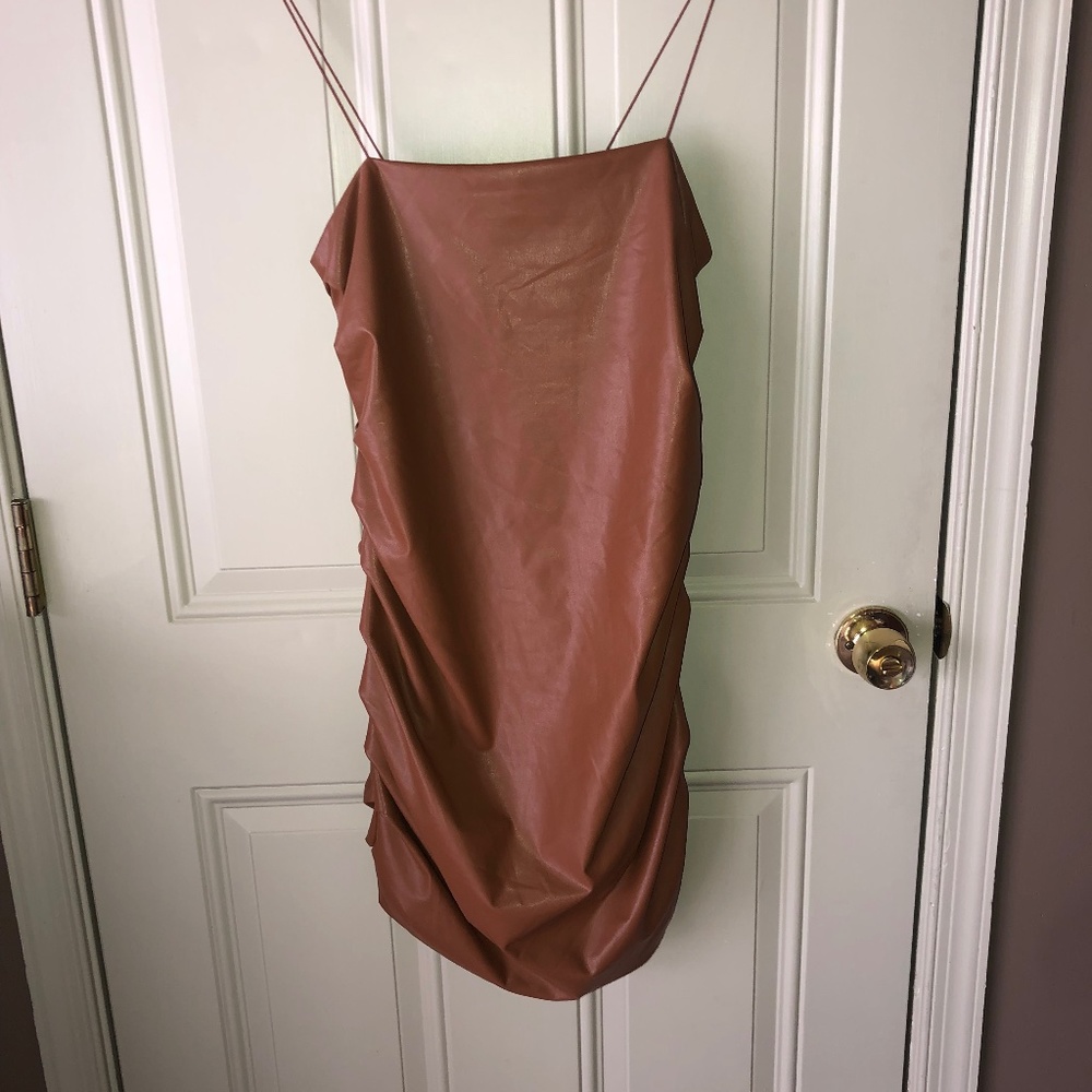 NWT FOREVER 21 FAUX LEATHER DRESS SZ L